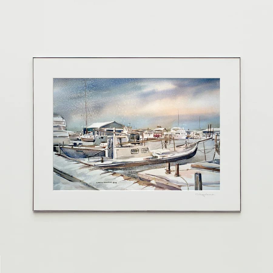 FEBRUARY CLAM BOAT, watercolor print by Christy Edwards