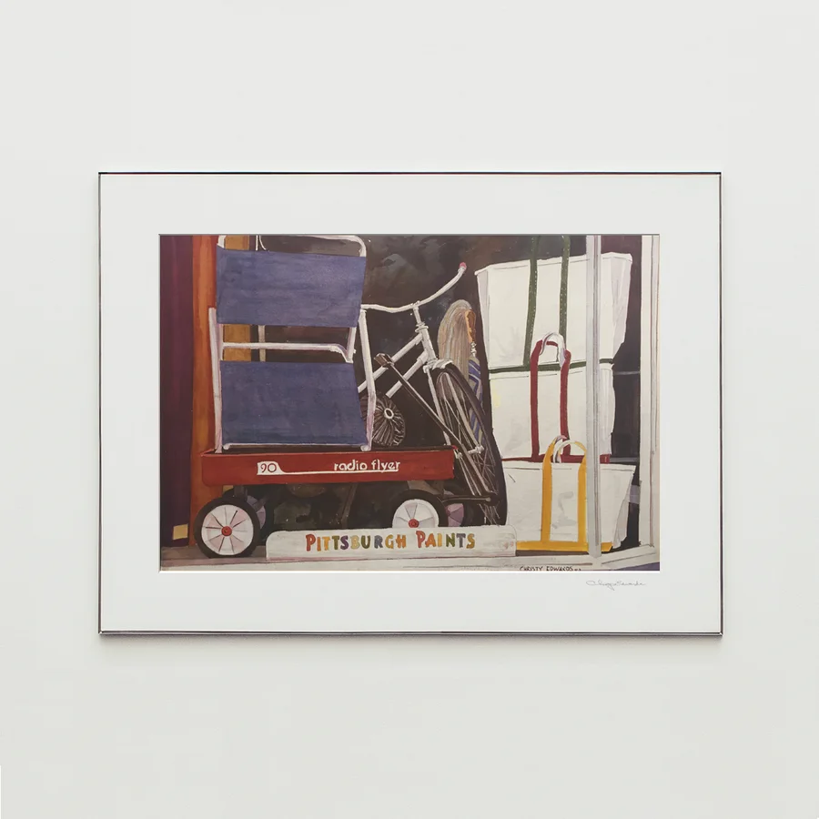 STORE WINDOW, watercolor print by Christy Edwards